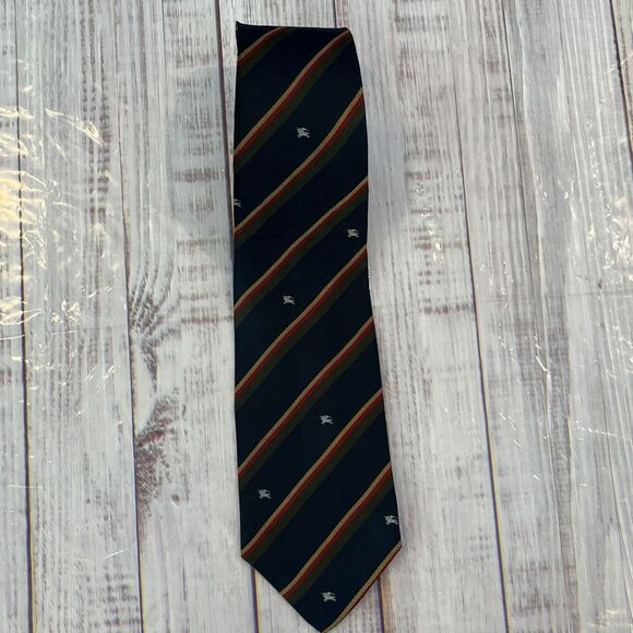 BURBERRY LONDON MENS 100% SILK STRIPE TIE MADE IN ENGLAND. 3-1\4” x 54” Exc Cond - Picture 1 of 4